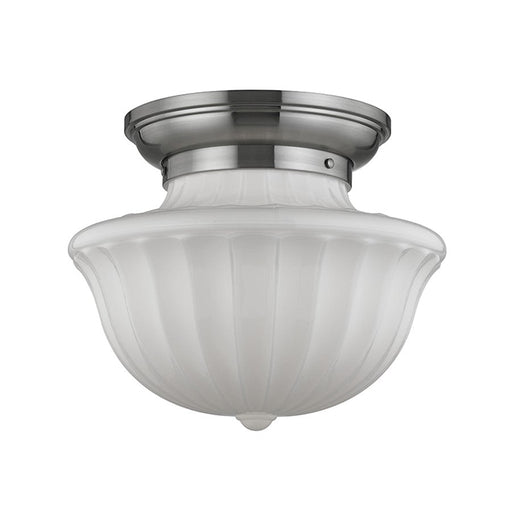 Hudson Valley Dutchess 2 Light Flush Mount, Satin Nickel/White - 5015F-SN