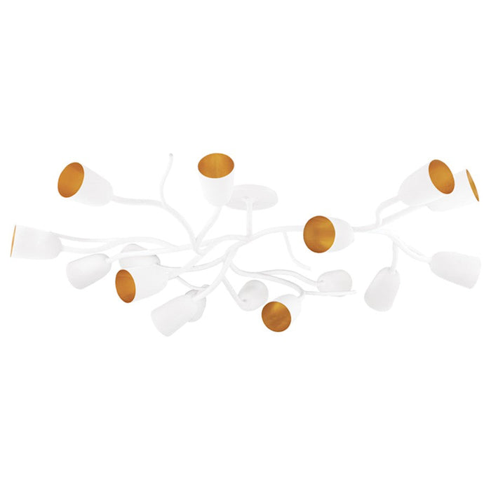 Hudson Valley Vine 16 Light Semi Flush, White Plaster - 5067-WP