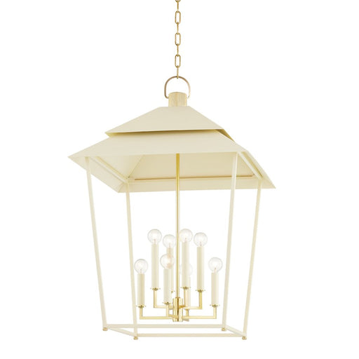 Hudson Valley Natick 8 Light Lantern in Aged Brass - 5138-AGB-SSD