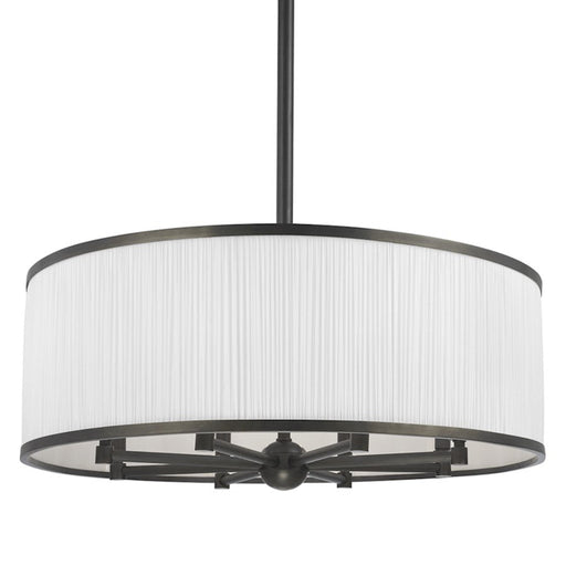 Hudson Valley Hastings 8 Light Chandelier, Old Bronze/White/Pleated - 5230-OB