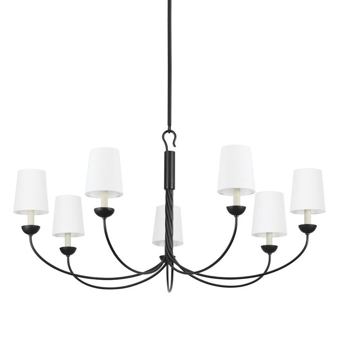 Hudson Valley Montpelier 7 Light Chandelier, Aged Iron/White - 5307-AI