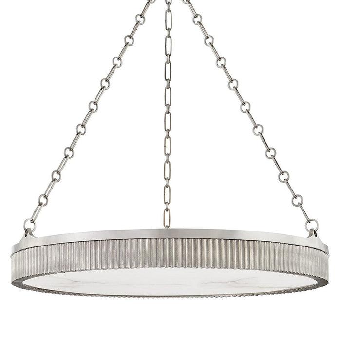 Hudson Valley Lynden 8 Light Chandelier, Antique Nickel/White - 532-AN