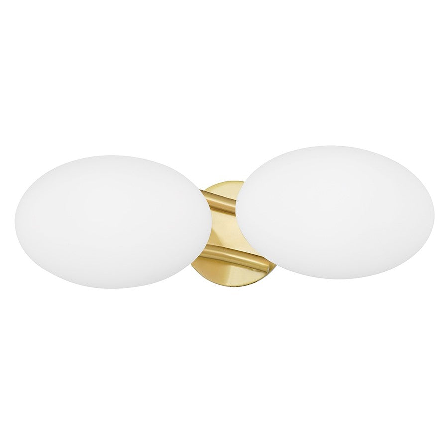 Hudson Valley Wagner 2 Light Bath Bracket, Aged Brass/Opal - 5532-AGB