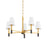 Hudson Valley Montreal 5 Light Chandelier, Aged Brass/White - 5630-AGB