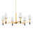 Hudson Valley Montreal 6 Light Chandelier, Aged Brass/White - 5640-AGB