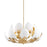 Hudson Valley Lotus 16 Light Chandelier, Gold Leaf/White Shade - 5739-GL-WH