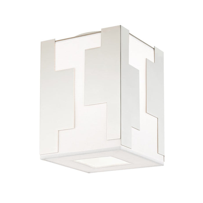 Hudson Valley Acadia 1 Light Flush Mount, Polished Nickel/White - 6012-PN