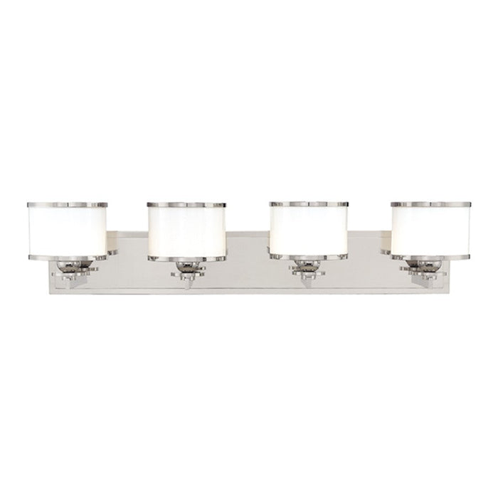 Hudson Valley Basking Ridge 4 Light Bath/Vanity, Nickel/Opal Glossy - 6104-SN