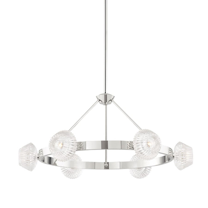 Hudson Valley Barclay 6 Light Chandelier, Polished Nickel - 6135-PN