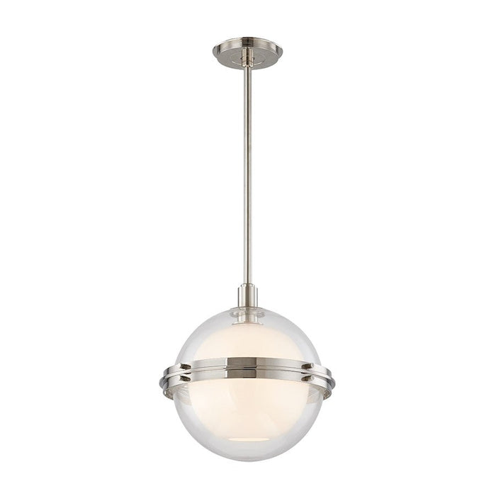 Hudson Valley Northport 1 Light 14" Pendant, Nickel/Clear Glass - 6514-PN