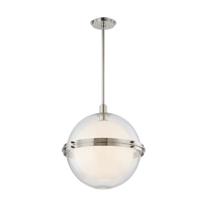 Hudson Valley Northport 1 Light 18" Pendant, Nickel/Clear Glass - 6518-PN