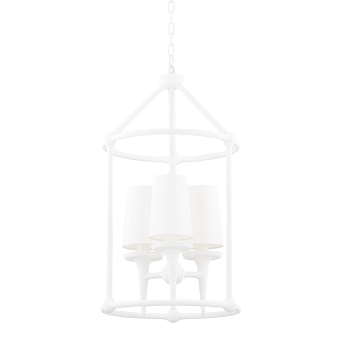 Hudson Valley Torch 3 Light Chandelier, White Plaster - 6617-WP