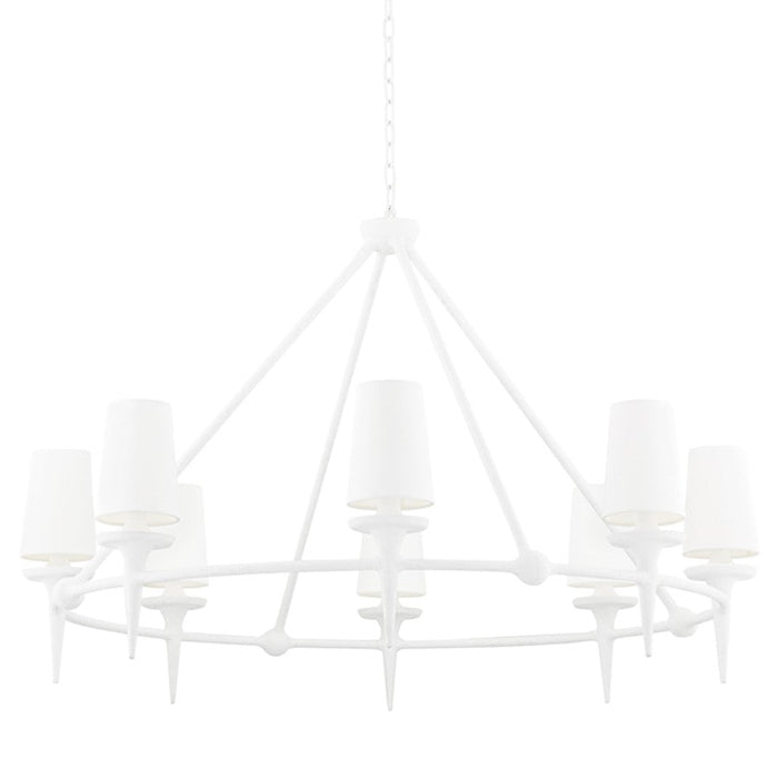 Hudson Valley Torch 8 Light Chandlier, White Plaster - 6648-WP