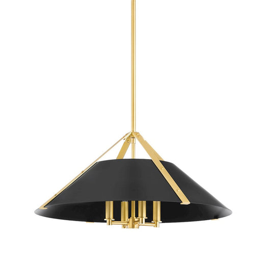 Hudson Valley Raymond 4 Light Pendant, Aged Brass/Soft Black - 6726-AGB-SBK