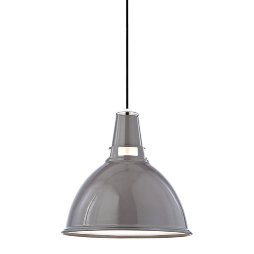 Hudson Valley Lydney 1 Light 14" Pendant, Gray/Polished Nickel/Gray - 6816-GPN