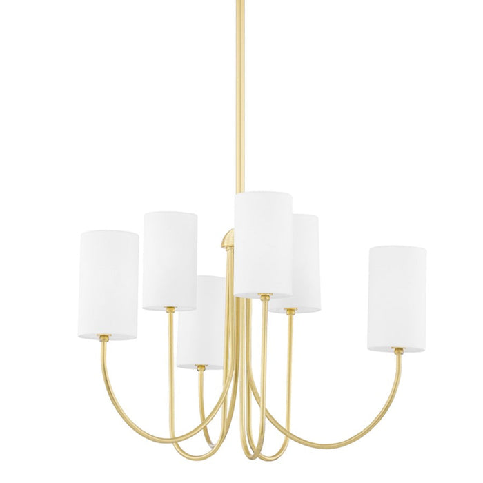 Hudson Valley Harlem 6 Light Chandelier, Aged Brass - 6828-AGB