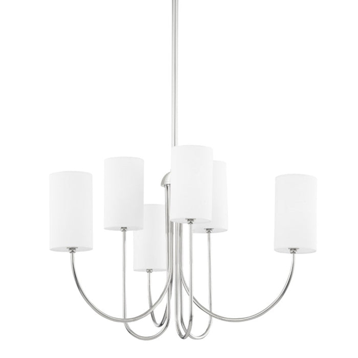 Hudson Valley Harlem 6 Light Chandelier, Polished Nickel - 6828-PN