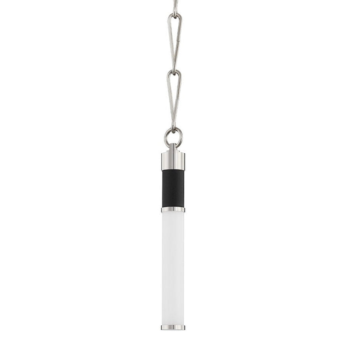 Hudson Valley Huntington LED Pendant, Polished Nickel/Black/White - 7010-PN-BK