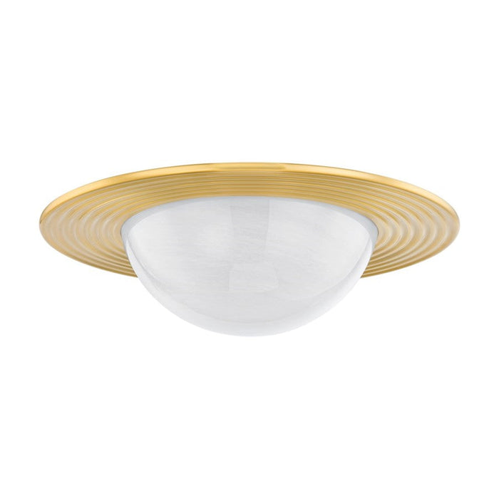 Hudson Valley Geraldton 1 Light 21" Flush Mount, Aged Brass/Cloud - 7123-AGB