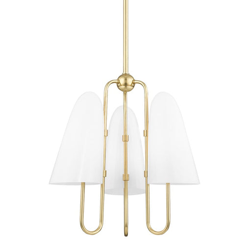 Hudson Valley Slate Hill 3 Light Chandelier, Aged Brass - 7173-AGB