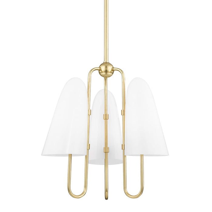 Hudson Valley Slate Hill 3 Light Chandelier, Aged Brass - 7173-AGB