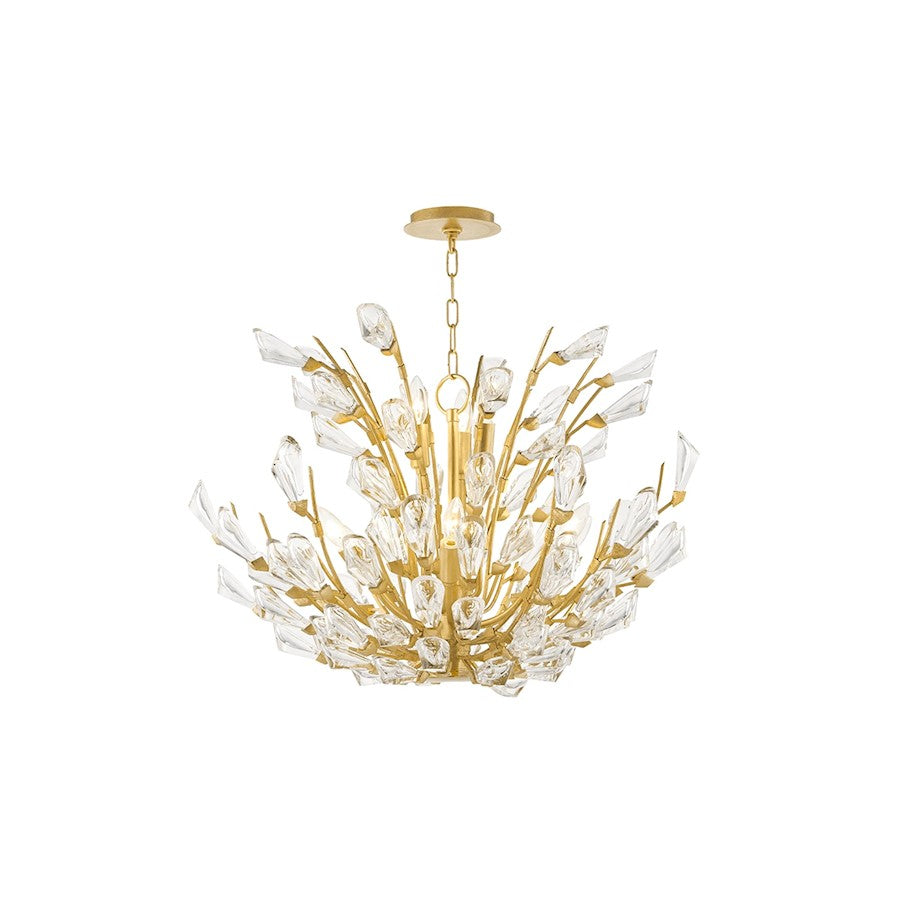 Hudson Valley Tulip 4 Light Semi Flush, Gold Leaf/Clear K9 Crystal - 7223-GL