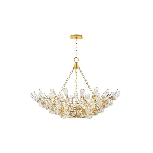 Hudson Valley Tulip 9 Light Chandelier, Gold Leaf/Clear K9 Crystal - 7228-GL