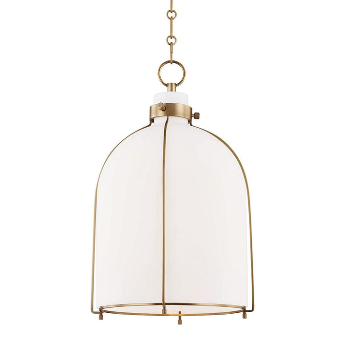 Hudson Valley Eldridge 1 Light B Pendant, Aged Brass - 7314-AGB