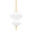 Hudson Valley Barrow 1 Light Pendant in Aged Brass/White - 7401-AGB