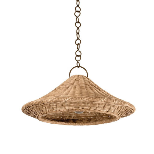 Hudson Valley Baychester 1 Light 22" Pendant, Bronze Leaf/Natural - 7422-BRL