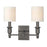 Hudson Valley Whitney 2 Light Wall Sconce, Antique Nickel/Off White - 7502-AN