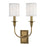 Hudson Valley Dover 2 Light Wall Sconce, Aged Brass/White - 8082-AGB