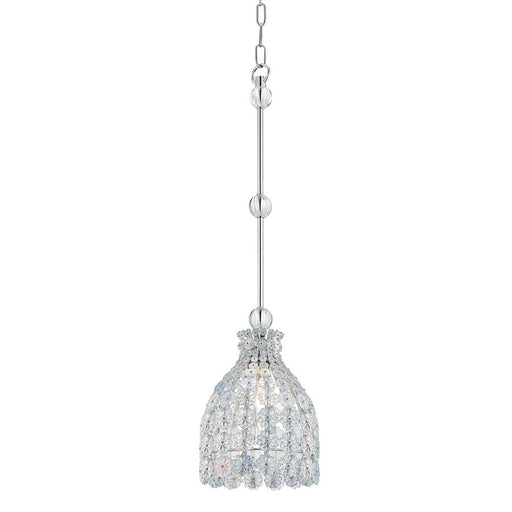 Hudson Valley Floral Park 1 Light Pendant, Polished Nickel/Clear Glass - 8208-PN