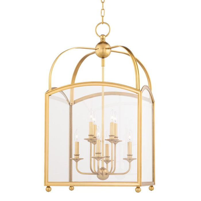 Hudson Valley Millbrook 8 Light Lantern, Aged Brass/Clear - 8420-AGB