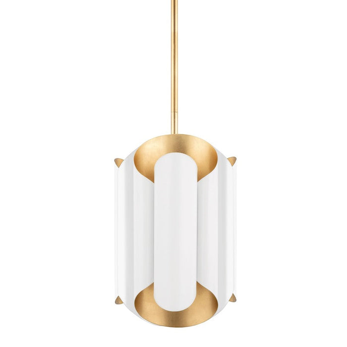 Hudson Valley Banks 6 Light Pendant, Gold Leaf/White - 8513-GL-WH