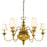 Hudson Valley Yorktown 9 Light Chandelier, Aged Brass/Off White - 8719-AGB