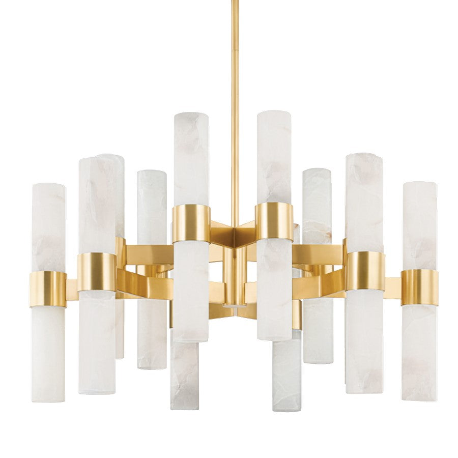 Hudson Valley Stowe 24 Light Chandelier, Aged Brass - 8938-AGB