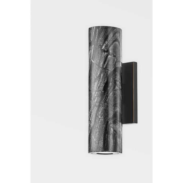 Hudson Valley Predock 2 Light Wall Sconce, Black Brass/Nero Madera