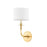 Hudson Valley Paramus 1 Light Wall Sconce, Aged Brass/White - 9115-AGB