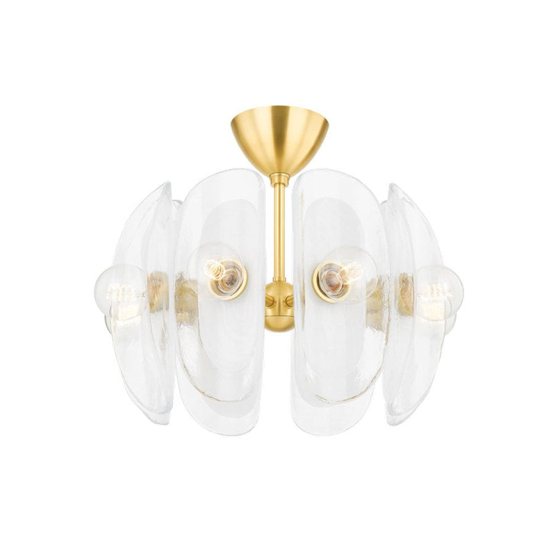 Hudson Valley Hilo 8 Light Semi Flush Mount, Brass/Blonchino Piastre - 9122-AGB