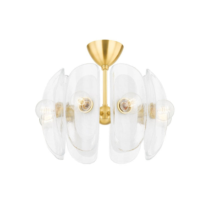 Hudson Valley Hilo 8 Light Semi Flush Mount, Brass/Blonchino Piastre - 9122-AGB