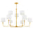 Hudson Valley Paramus 1 Light 48" Chandelier, Aged Brass/White - 9148-AGB