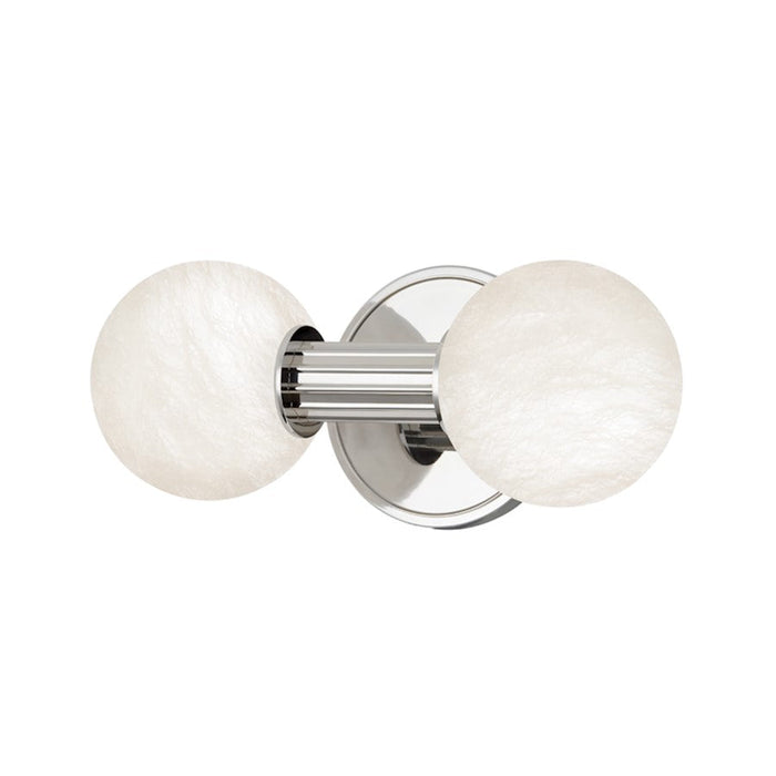 Hudson Valley Murray Hill 2 Light Wall Sconce, Polished Nickel/White - 9282-PN