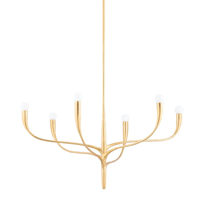 Hudson Valley Labra 6 Light Chandelier, Vintage Gold Leaf - 9606-VGL