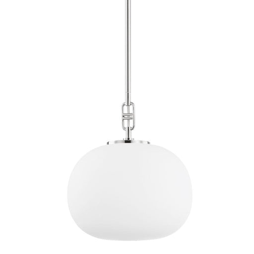 Hudson Valley Ingels 1 Light 13" Pendant, Polished Nickel/Opal - 9717-PN