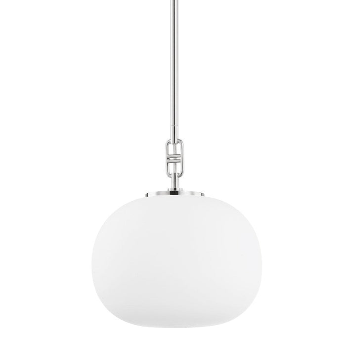 Hudson Valley Ingels 1 Light 13" Pendant, Polished Nickel/Opal - 9717-PN