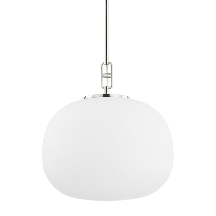 Hudson Valley Ingels 1 Light Pendant in Polished Nickel/Opal - 9721-PN