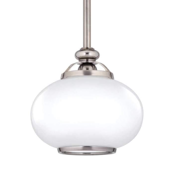 Hudson Valley Canton 1 Light Pendant, Old Nickel/Opal Glossy - 9809-ON