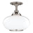 Hudson Valley Canton 1 Light 12" Semi Flush Mount, Nickel/Opal Glossy - 9812F-ON