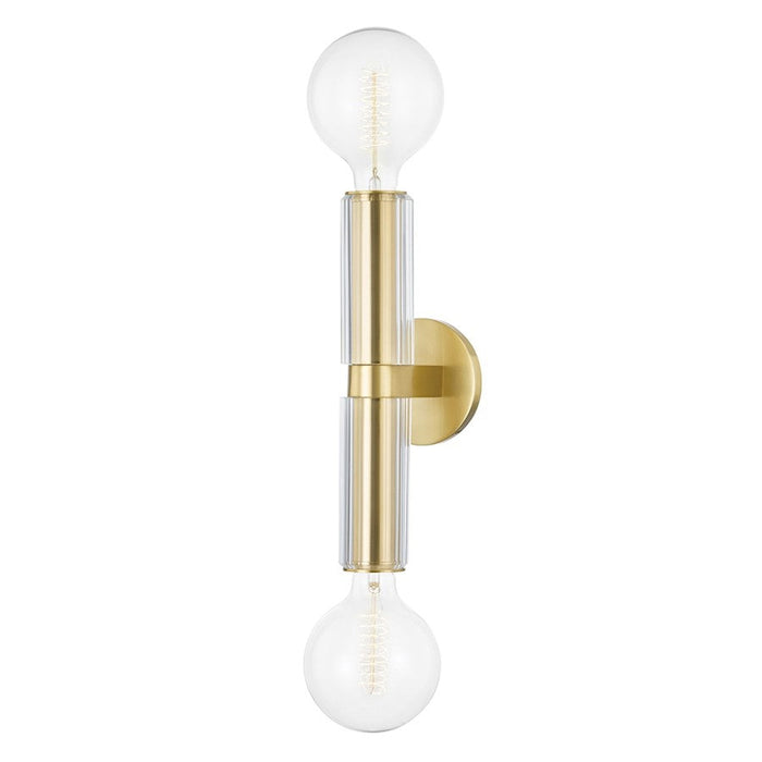 Hudson Valley Gilbert 2 Light Wall Sconce, Aged Brass - 9842-AGB